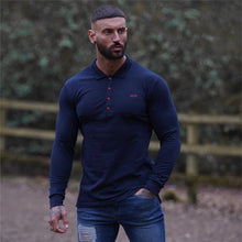 Load image into Gallery viewer, Fashion Polo Shirt Men Camisa Polo Sports leisure Brand New Mens Slim Fit Long Sleeve Polo Shirts Casual Cotton Polos XXL