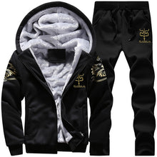 Load image into Gallery viewer, Men Tracksuit Camouflage Print Fleece Lined Thick Warm Hooded Set Winter Patchwork Jacket Mens Sweatshirt Pants Jogger Suit 2Pcs